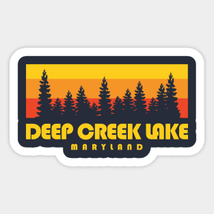 Deep Creek Lake Maryland Retro Vintage Trees Sticker